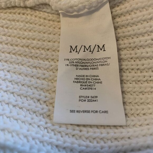 Cabi Womens Ace Pullover 5639 White Red Navy Knit V-Neck Sz M Yacht Tennis Money - Picture 10 of 11